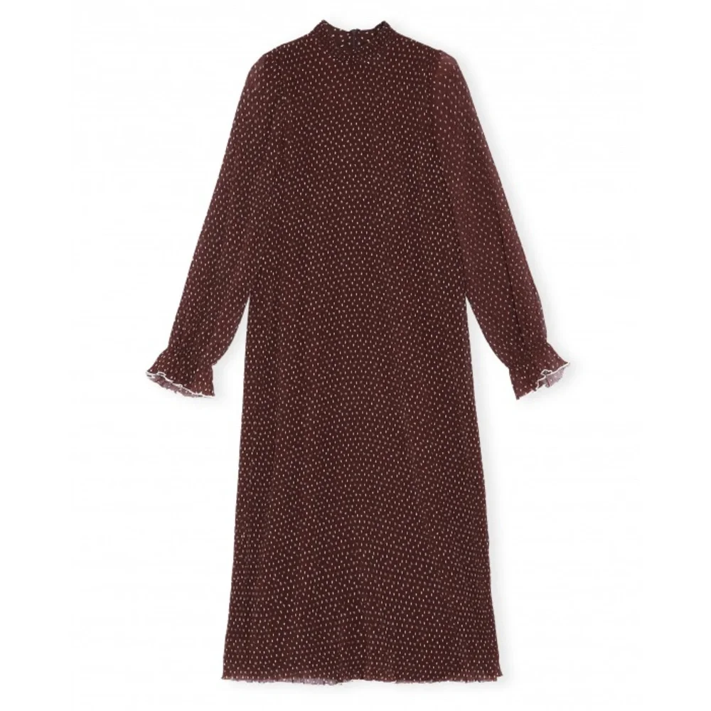 pleated georgette dress ganni Ganni Pleated Dress